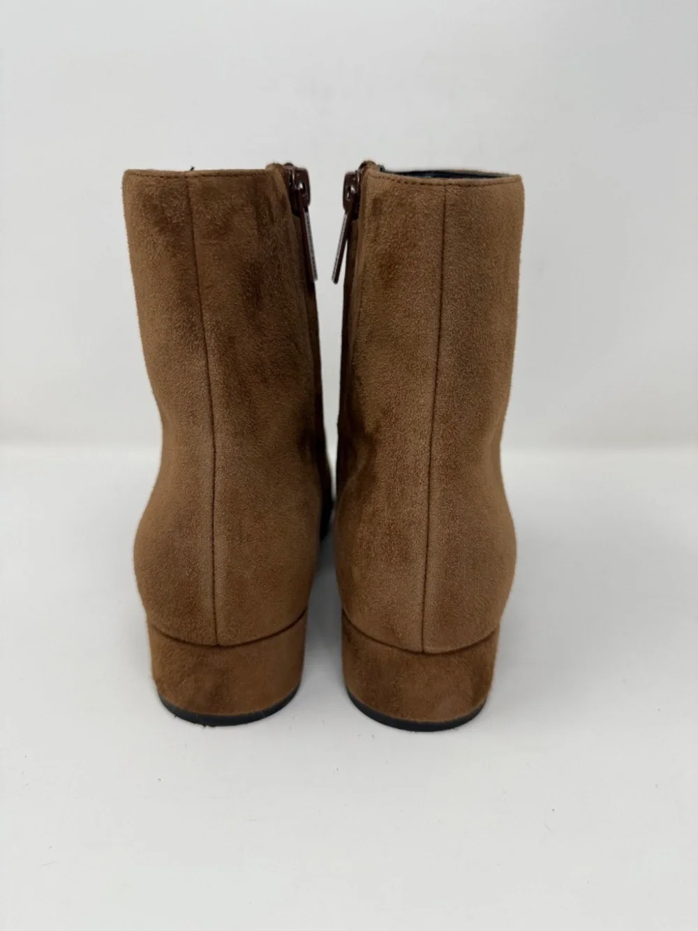 Veronica Beard Cecile Cap Toe Booties Brown Suede Sz 7.5